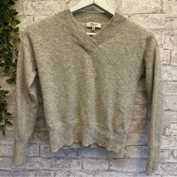 Madewell cashmere v neck women’s size XXS‎ gray soft - Picture 1 of 4